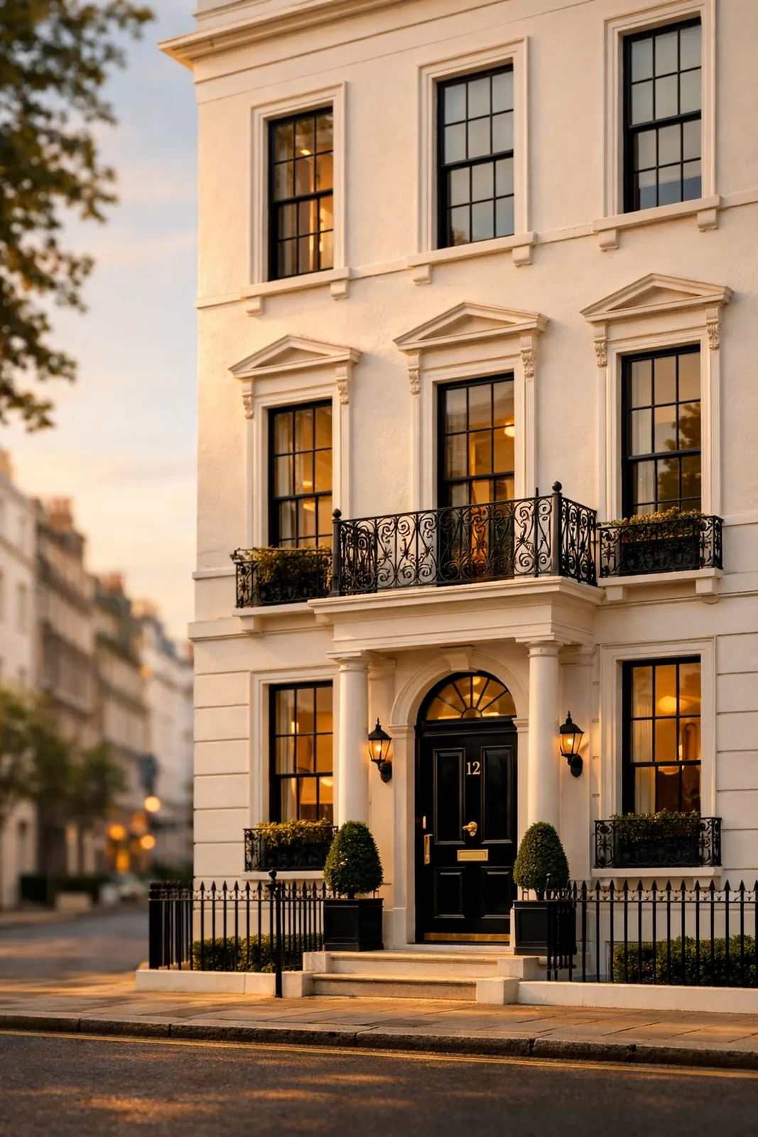 Georgian townhouse in Belgravia with original sash windows and heritage features