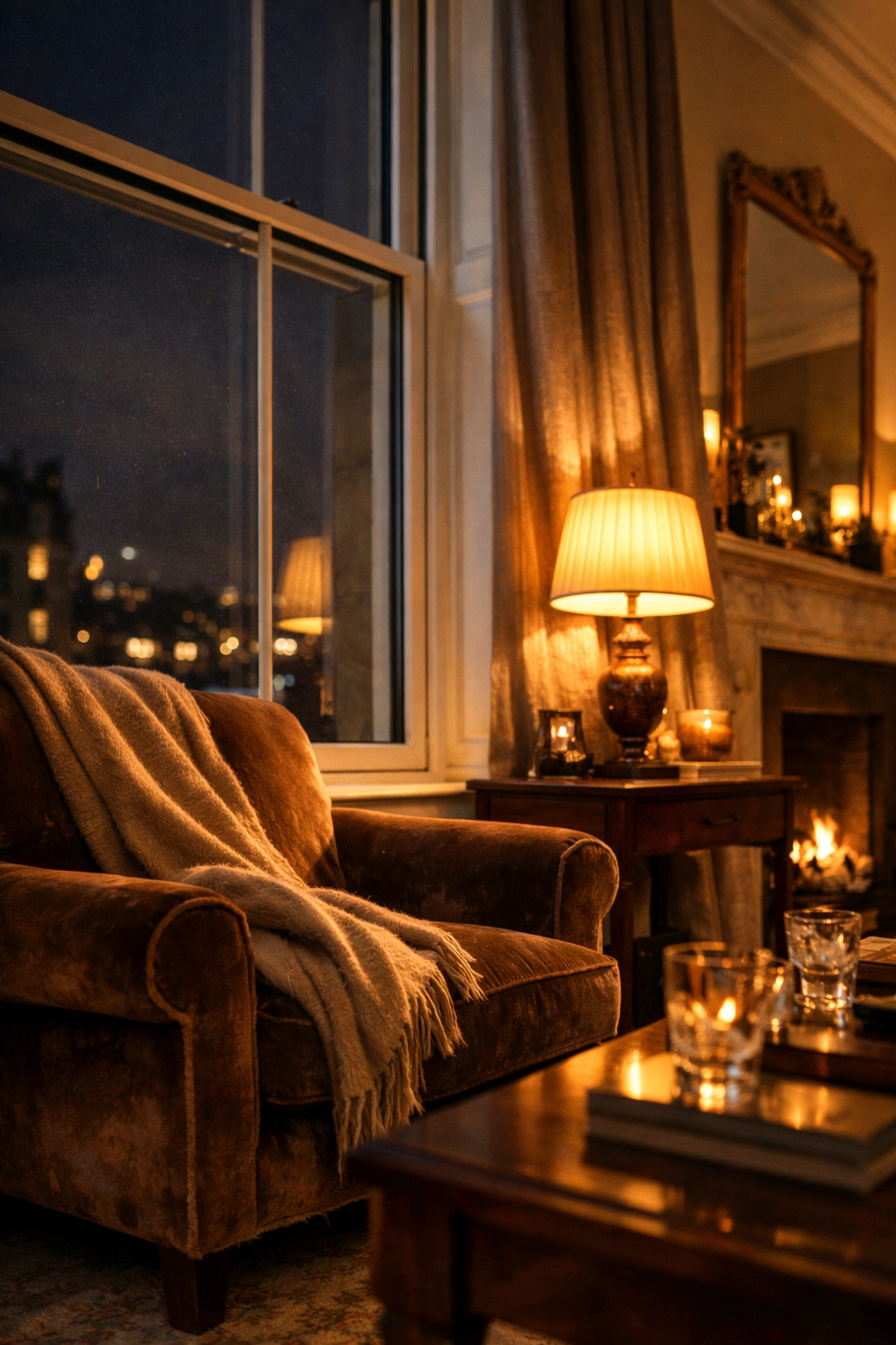 Warm Belgravia living room with secondary glazing providing thermal insulation in winter