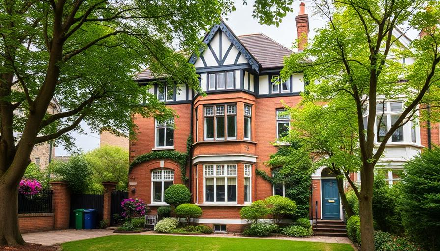 Victorian villa in Dulwich with period sash windows and mature gardens