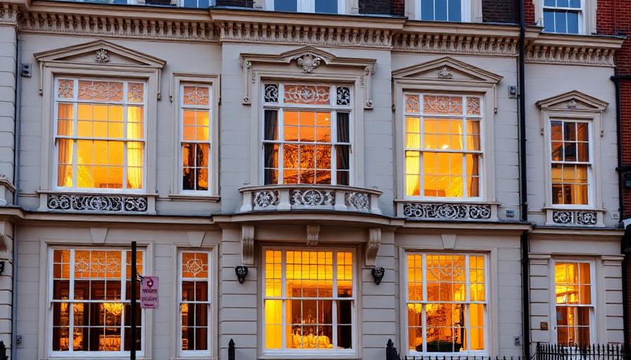 Secondary glazing installed on heritage sash windows in a listed London building