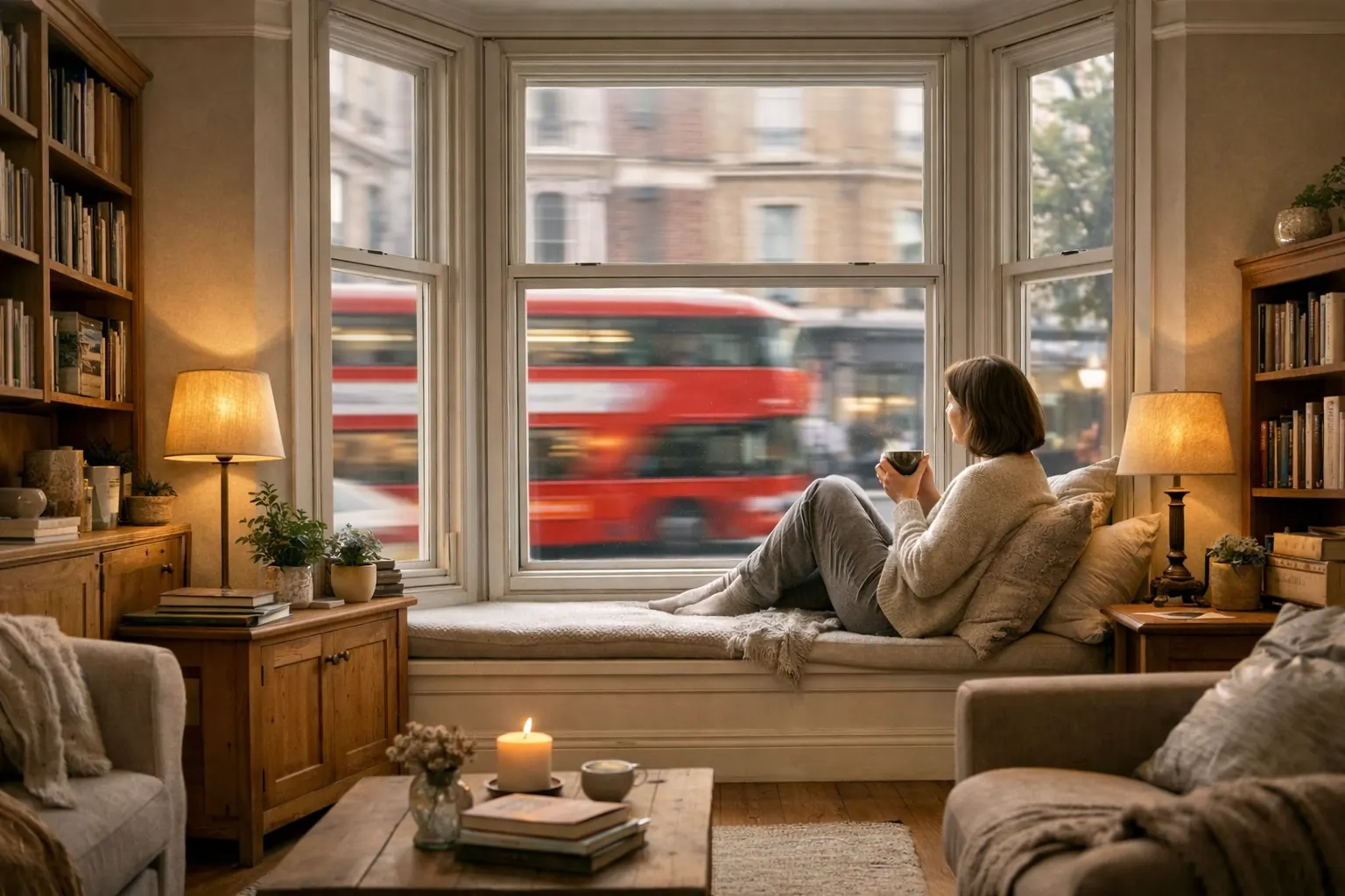 Quiet London home sanctuary with acoustic glazing blocking out traffic noise from busy city streets